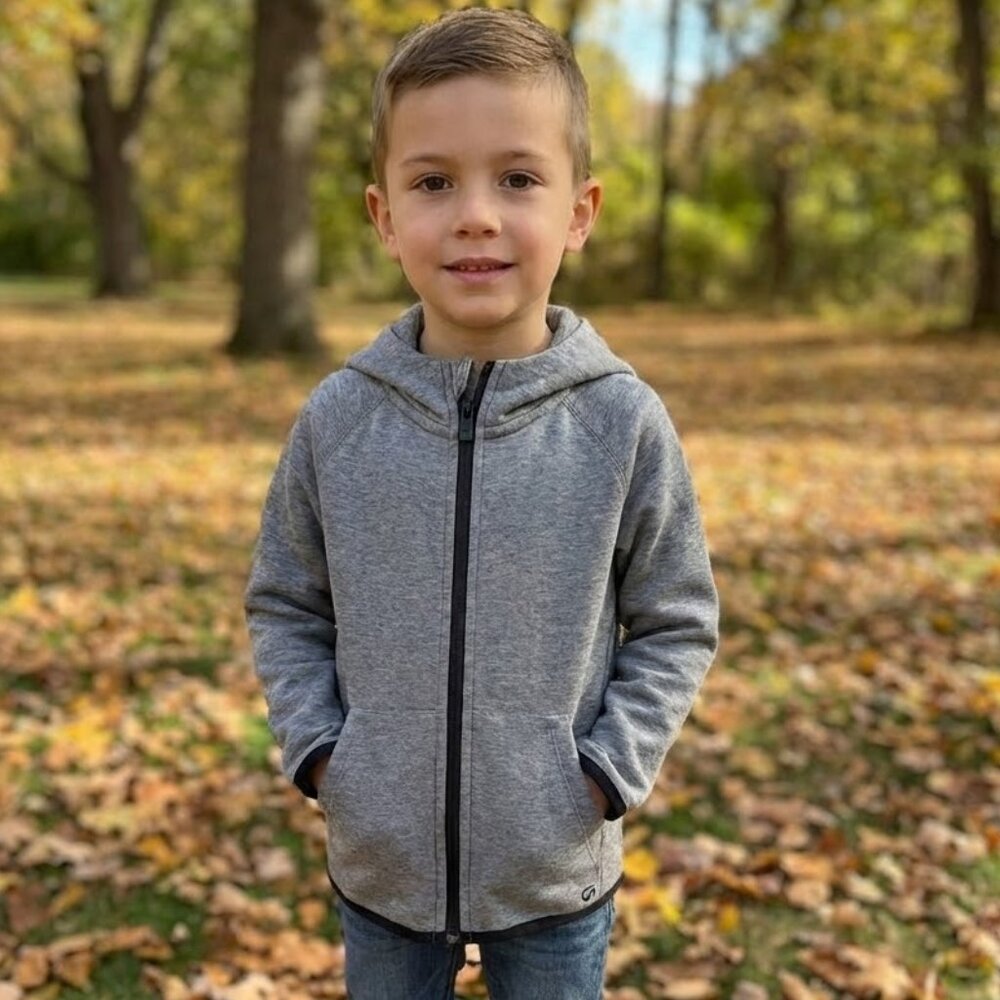 GapFit Toddler Fit Tech Moisture-Wicking Gray Heather Hoodie, Small 6/7
